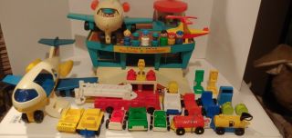 Vintage,  1972,  Fisher Price Play Family Airport With Accessories.