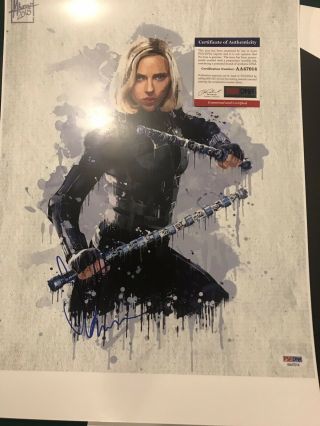 Psa Signed Scarlett Johansson Black Widow Avengers Photo Poster Rare 12x18
