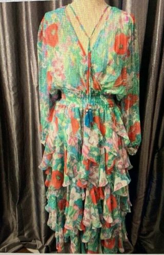 Diane Freis vintage Dress Georgette Floral 2