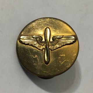 Vintage 40s World War Ii Army Air Force Prop Wings Round Pin Pilot Brass 1940s