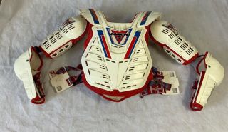 Hallman Racing Usa Mach 5 Chest Protector Motocross Vintage With Elbow Pads