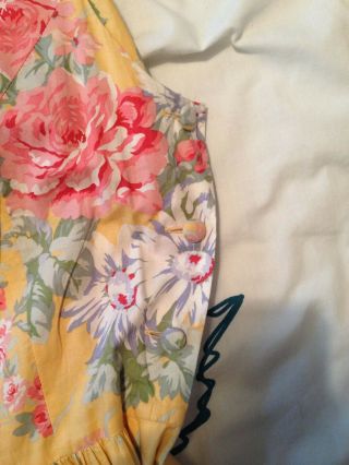 Vintage Laura Ashley Yellow Floral Midi Dress Summer Wedding SEE MEASUREMENTS 5