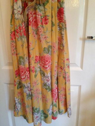 Vintage Laura Ashley Yellow Floral Midi Dress Summer Wedding SEE MEASUREMENTS 6