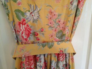 Vintage Laura Ashley Yellow Floral Midi Dress Summer Wedding SEE MEASUREMENTS 7