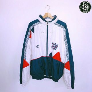 England Umbro Vintage Football Jacket Track Top (m) 1990 Italia 90 World Cup
