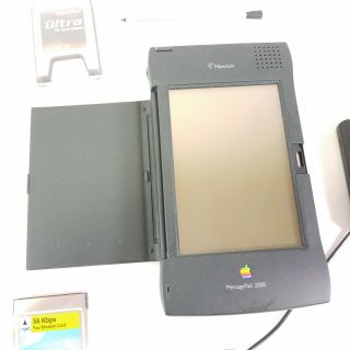 Apple Newton MessagePad 2000 modem flash early vtg tablet w stylus t2 2