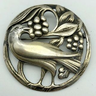 Sterling Silver Dove Brooch Pin Georg Jensen Style 25.  3g