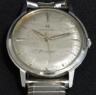 VINTAGE HAMILTON THIN - O - MATIC MEN ' S WATCH STAINLESS STEEL,  SPEIDEL BAND $99 8