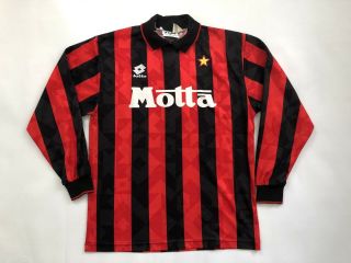 Vintage Ac Milan 1993 Football Shirt Maglia Calico Camiseta Van Basten