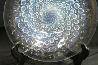 RARE R Lalique Volutes Opalescent Vortex of Bubbles Centerpiece Glass Bowl 3