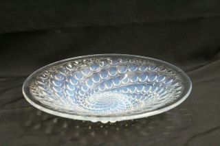 RARE R Lalique Volutes Opalescent Vortex of Bubbles Centerpiece Glass Bowl 4