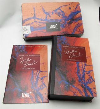 Vtg Mont Blanc Meisterstuck Pen Agatha Christie Le (box Only) & Paperwork