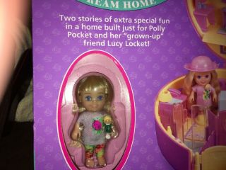 Lucy Locket Doll Carry N Play Dream House Pink Case Polly Pocket Doll w/Cat NRFB 3