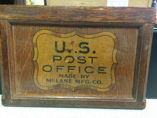 Vintage Wood Sign U.  S.  Post Office Made By Mclane Mfg Framed 11 1/2 " X 8 "