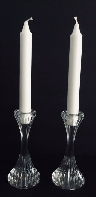 Vintage Baccarat Crystal 6” Candle Sticks Made In France (1629).