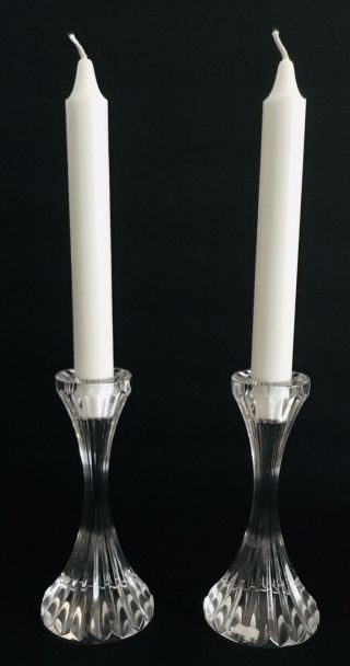Vintage Baccarat Crystal 6” Candle Sticks Made In France (1629). 3