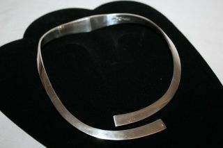 Alicia Taxco Vintage Sterling Silver Hinged Modernist Choker Necklace 950