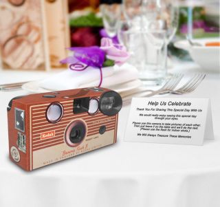 12 Kodak Brownie Vintage Personalized Wedding Disposable Cameras,  Retro,  Vintage