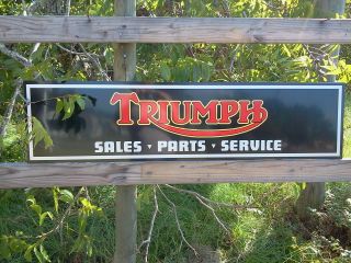 Black,  Vintage Style Triumph Motorcycle Sign 1 