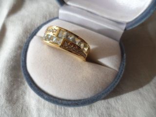 Vintage Art Deco Jewellery Gold Ring Aquamarines And Sapphires Antique Jewelry