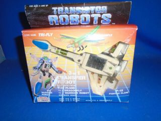 Transformer Robots Code Name Tri - Fly 3 In One Vintage 1985 Four Star Plane Drago