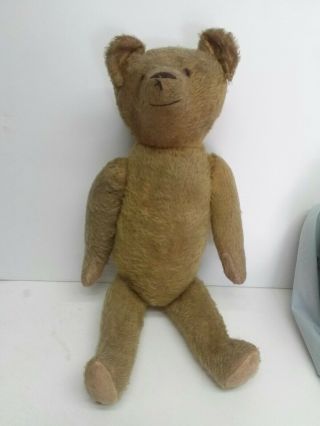 Vintage Mohair Humpback Jointed Teddy Bear W/ Glass Eyes Possibly Steiff