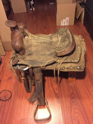 Vintage Western Saddle Unbranded