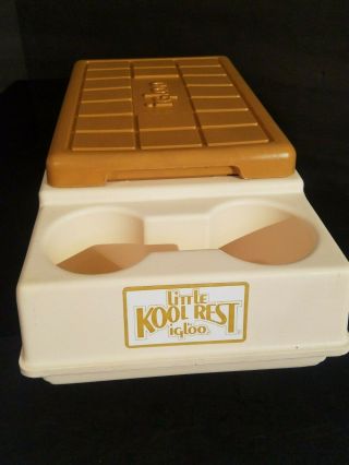 Vintage Igloo Little Kool Rest Car Cooler And Cup Holder Brown Tan Ice Chest