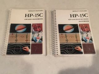 Vintage 1982 Hp - 15c Hewlett Packard Calculator Handbook & Adv Function Manuals