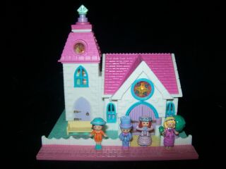 Euc 100 Lights Up Vintage Polly Pocket Light Up Wedding Chapel 1993 (variation)