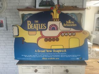 Large Vintage Beatles Yellow Submarine Advertisement Board 1020mm High X 1420m