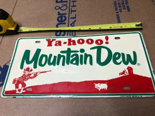 Hillbilly Mountain Dew License Plate Rare Htf 1968 Vintage Nos