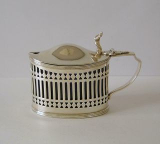 A Good Quality Antique Heavy Sterling Silver Mustard Pot Chester 1897 84 Grams 6