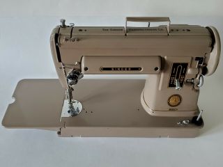 VTG 1950 ' s Singer 301A Beige Heavy Duty Slant Needle Sewing Machine W/Case 2