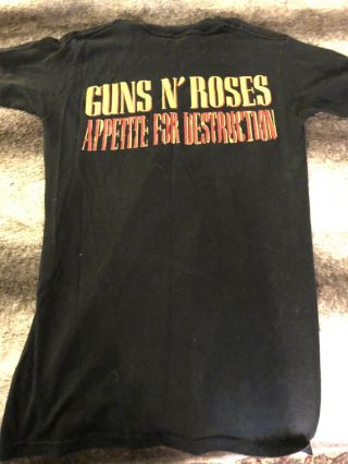 Guns N Roses Small T - Shirt Vintage Axl Rose Skull Cross Design GNR Slash Rock 2