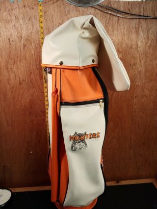 Vintage Burton Hooters Leather Golf Bag Orange White