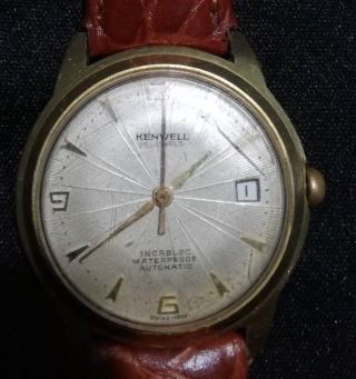 Kenwell 25 Jewels Incabloc Automatic Swiss Made Vintage Wrist Watch 32x40mm