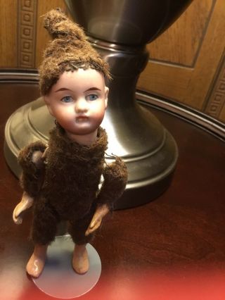 Darling Little 5” “ Eskimo Doll” Antique Bisque Doll/ Dollhouse Doll Character