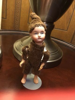 Darling Little 5” “ ESKIMO DOLL” Antique Bisque Doll/ Dollhouse Doll Character 2