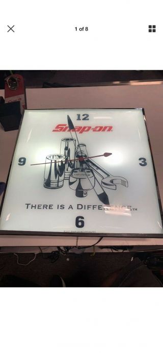 Snap On Tools Wall Vintage Square 15 " Bubble Clock (43051 - 1)