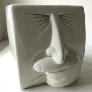 Vintage Fitz & Floyd Japan Sneezing Man Ceramic Square Tissue Box Holder Cover 5