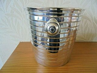 Vintage French Silver Plated Ice Bucket & Bowl 7