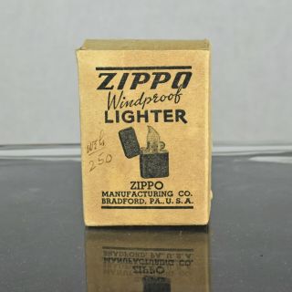 Vintage 1942 - 45 WWII Military Zippo Windproof Lighter Box NO LIGHTER - BOX ONLY 2