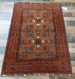 Authentic Vintage Afghan Handmade 100 Wool Persian Oriental Rug 3 