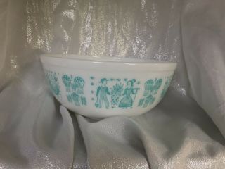 Vintage Pyrex Amish Butterprint 404 Rare 4 qt.  Mixing bowl HTF Turquoise 3