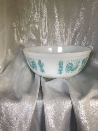 Vintage Pyrex Amish Butterprint 404 Rare 4 qt.  Mixing bowl HTF Turquoise 4