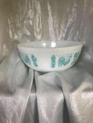 Vintage Pyrex Amish Butterprint 404 Rare 4 qt.  Mixing bowl HTF Turquoise 7