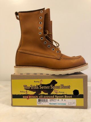 Rare Limited Red Wing Irish Setter 9877 Moc Toe Gold Russet Sequoia Boots 9d