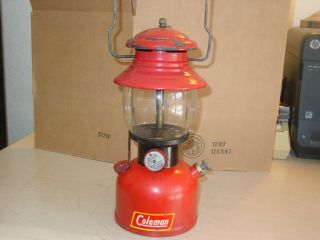 Vintage Coleman Lantern 200 A Black Collar W Orig Green Label Globe Year 6/52