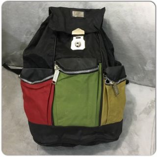 Vintage United Colors Of Benetton Bag Black Nylon Backpack Drawstring Bag